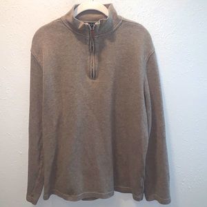 Banana Republic Sweater Shirt Half Zip Up Taupe Brown Men’s Sz Large